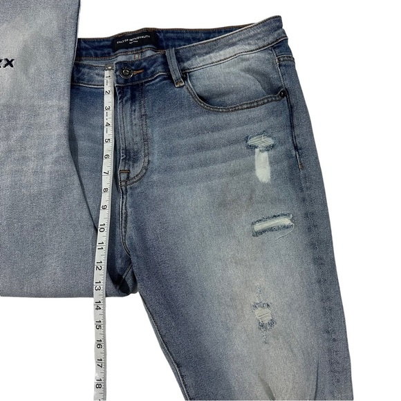 Cult of Individuality Punk Super Skinny Men Light Wash Jean Sz 40x32 Drip Ripped - Picture 7 of 16